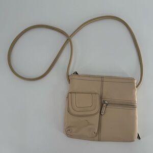 Tignanello All In One Crossbody Beige Leather Purse Crossbody